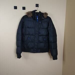 Gap Down Puffer Winter Coat in Black Size L